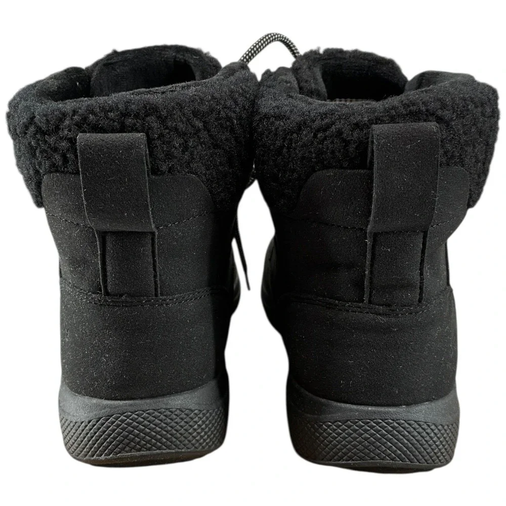 JBU Jambu Freeze Black FauxShearling LaceUp Booties Lightweight Traction 8.5M‎
